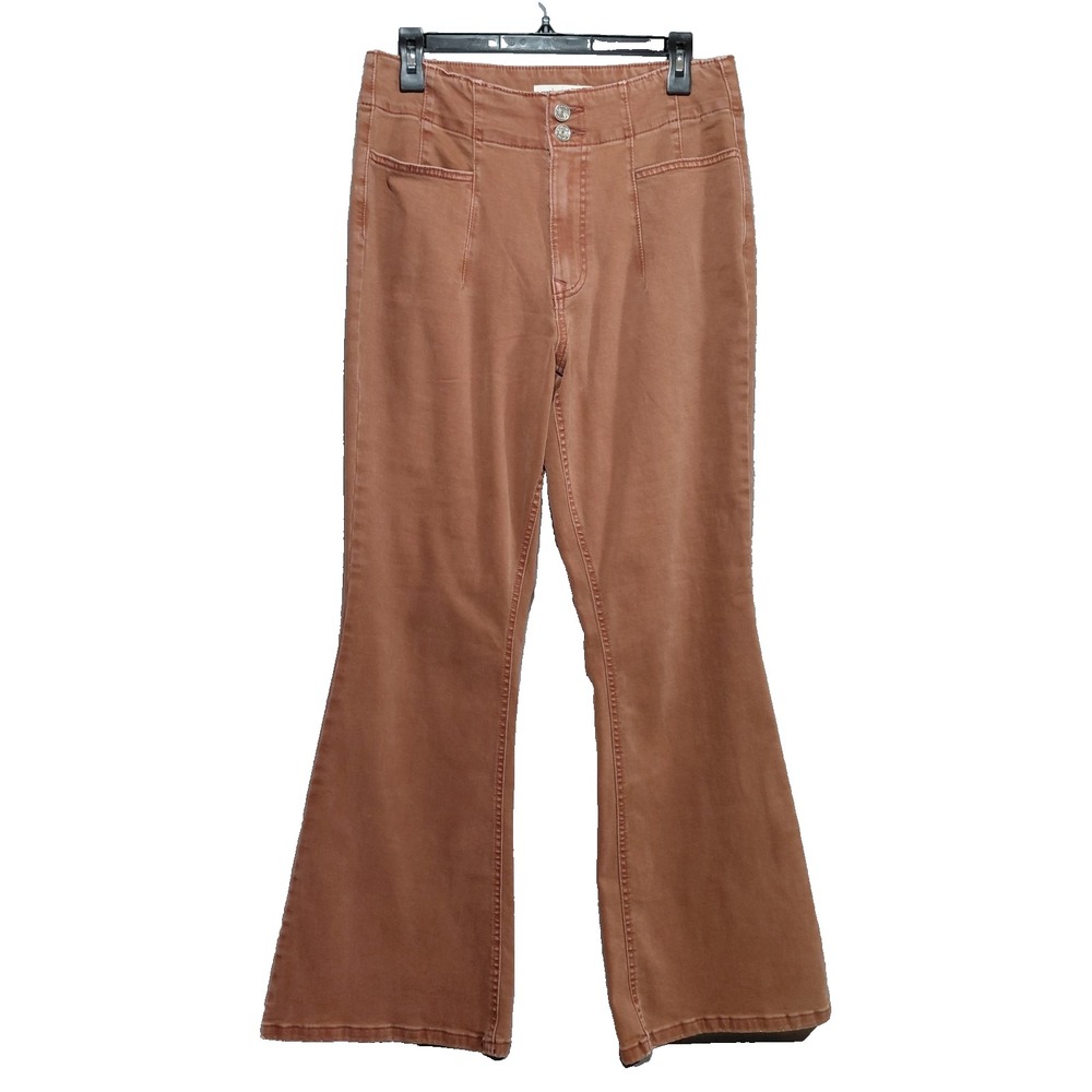 M Jeans by Maurices High Rise Flare Women's 12 Rusty Orange Bareback Sculpting